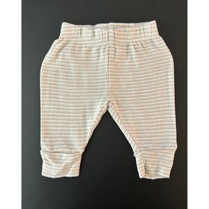 Carters Just One You Baby Pants 3M Tan White Striped Cotton Leggings (1287)